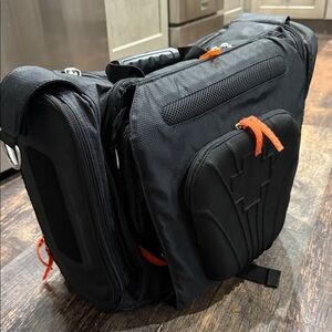 Stylish Black and Orange Men's Bag/Backpack.